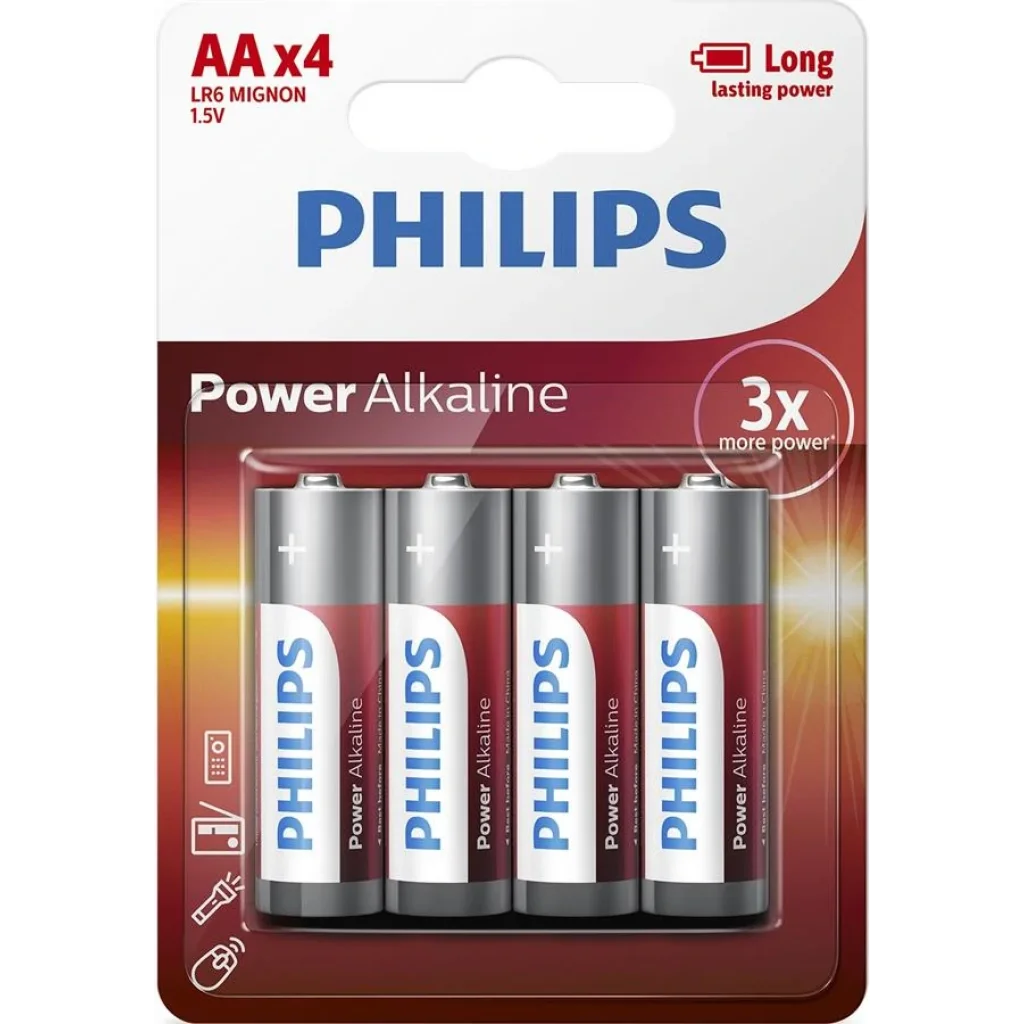Батарейка Philips Power Alkaline AA BLI 4 UA